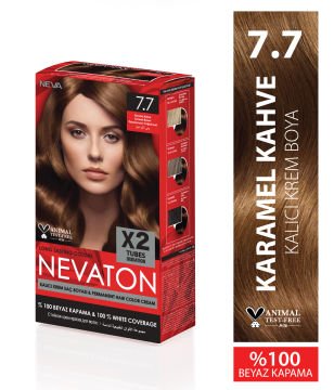 Nevaton 7.7 Karamel Kahve Kalıcı Krem Saç Boyası
