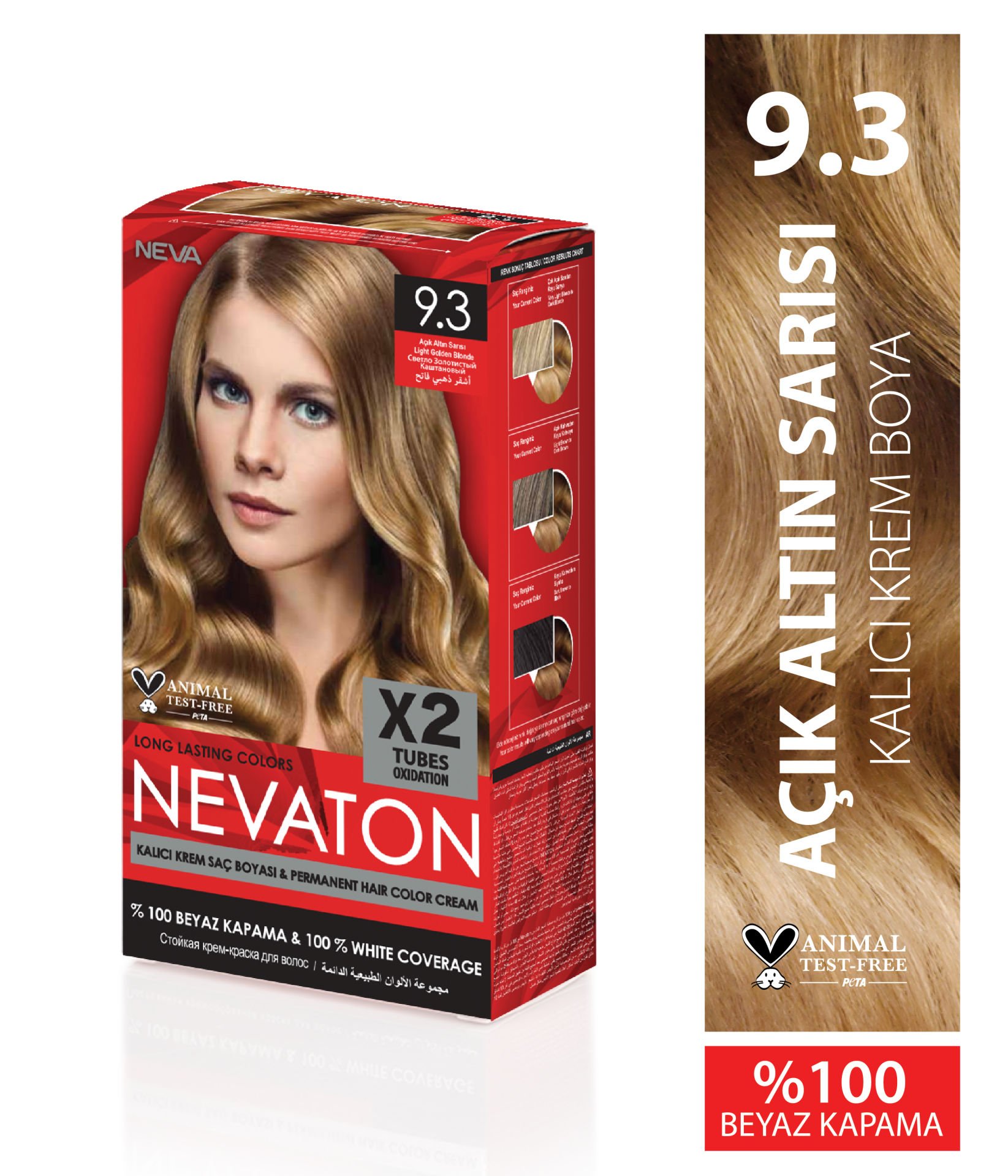 Nevaton 9.3 Açık Altın Sarısı Kalıcı Krem Saç Boyası