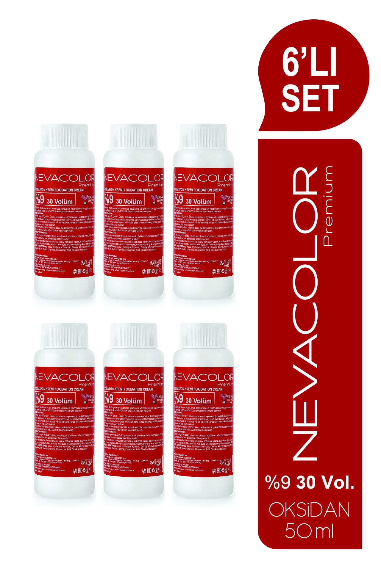 Nevacolor Oksidasyon Kremi 50 ml - 30 Volüm %9 6'lı