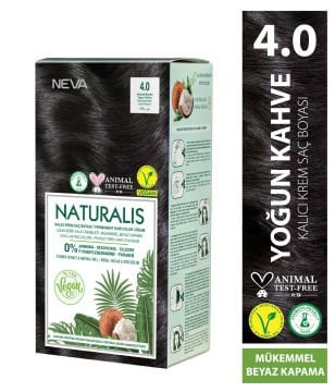 Nevacolor Naturalis Vegan Yoğun Kahve 4.0 Kalıcı Krem Saç Boyası Seti
