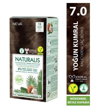 Nevacolor Naturalis Vegan Yoğun Kumral 7.0 Kalıcı Krem Saç Boyası Seti