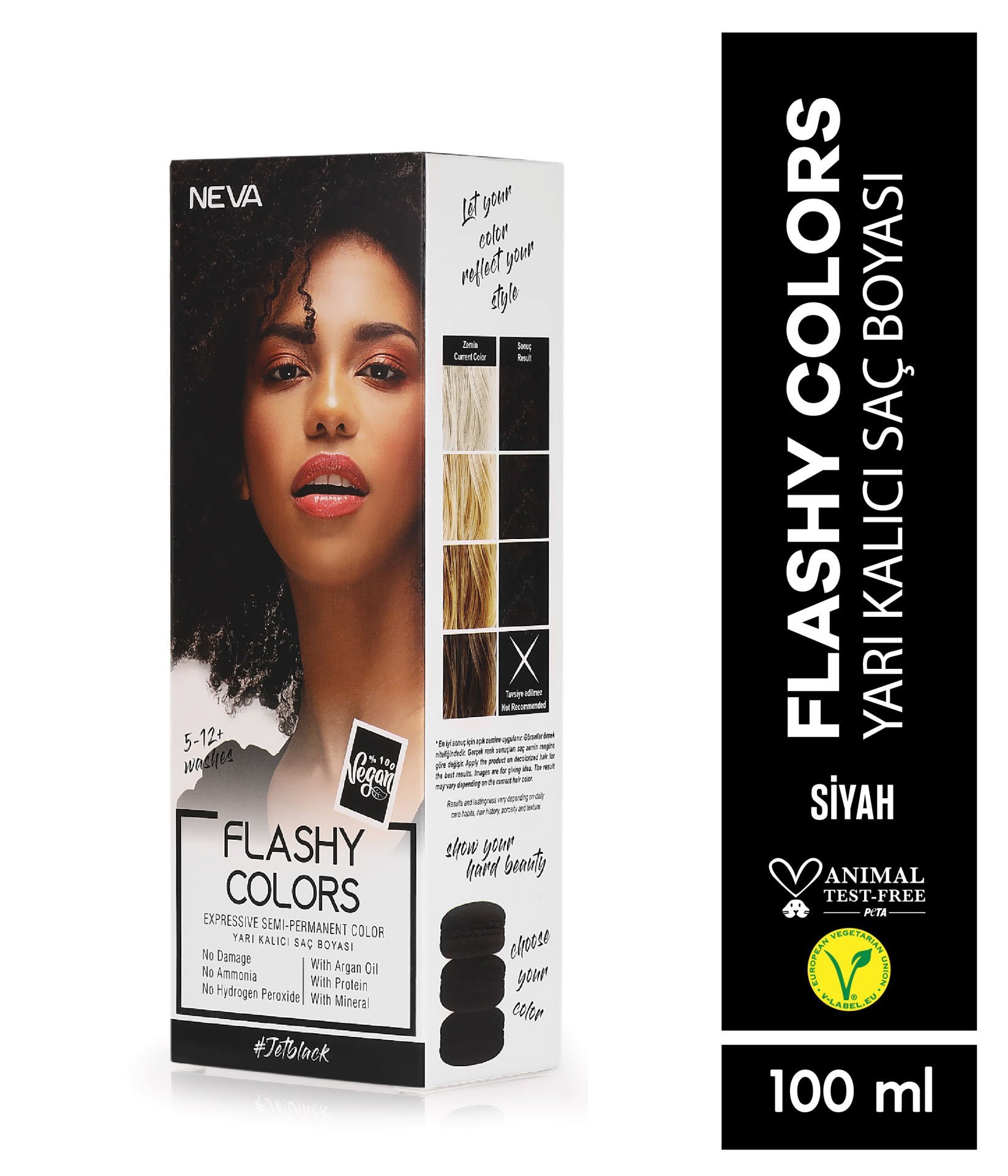 Flashy Colors Yarı Kalıcı Saç Boyası - Siyah 100 ml