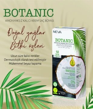 Botanıc Amonyaksız Yoğun Siyah Kalıcı Krem Boya Seti 1.0