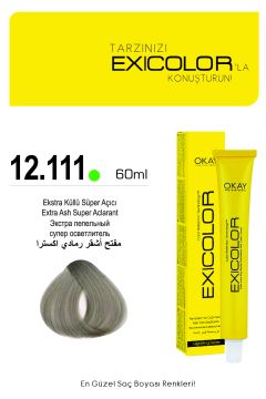 Exicolor 12.111 Ekstra Küllü Süper Açıcı - Kalıcı Krem Saç Boyası 60 ml Tüp