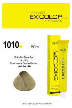 Exicolor 1010 Ekstra Buz Sarısı Açıcı - Kalıcı Krem Saç Boyası 60 ml Tüp