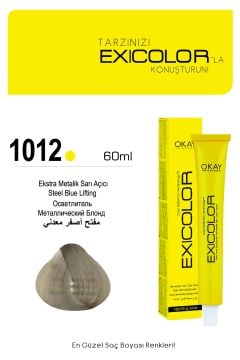 Exicolor 1012 Ekstra Metalik Sarı Açıcı - Kalıcı Krem Saç Boyası 60 ml Tüp