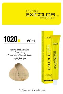 Exicolor 1020 Ekstra Temiz Sarı Açıcı - Kalıcı Krem Saç Boyası 60 ml Tüp