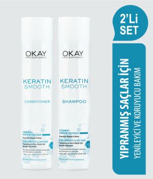 Keratin Smooth Şampuan 300 Ml + Saç Kremi 300 Ml