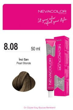 Nevacolor Premium 8.08 İnci Sarı - Kalıcı Krem Saç Boyası 50 g Tüp