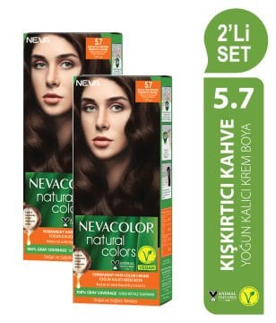Natural Colors 2'Lİ SET  5.7 KIŞKIRTICI KAHVE Kalıcı Krem Saç Boyası Seti
