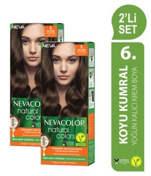 Natural Colors 2'Lİ SET  6. KOYU KUMRAL Kalıcı Krem Saç Boyası Seti
