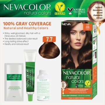 Natural Colors 2'Lİ SET  7.7  KARAMEL Kalıcı Krem Saç Boyası Seti