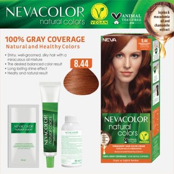 Natural Colors 2'Lİ SET  8.44 TARÇIN BAKIR Kalıcı Krem Saç Boyası Seti