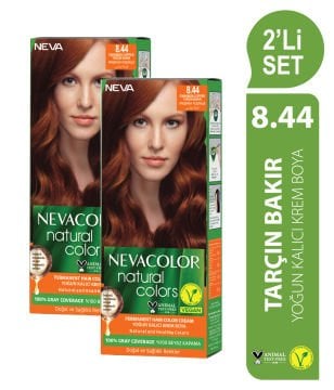 Natural Colors 2'Lİ SET  8.44 TARÇIN BAKIR Kalıcı Krem Saç Boyası Seti