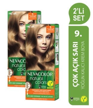 Natural Colors 2'Lİ SET  9. ÇOK AÇIK SARI Kalıcı Krem Saç Boyası Seti