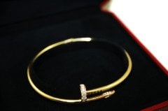 CARTIER 18k Yellow Gold Diamonds Gold Juste Un Clou Bracelet-Love Bilezik