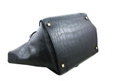 CELINE Croc Stamped Calfskin Medium Phantom Luggage