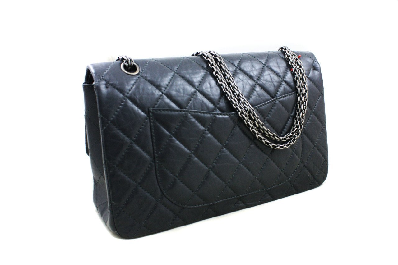 CHANEL Dark Grey 227 Reissue 2.55 Quilted Flap Bag