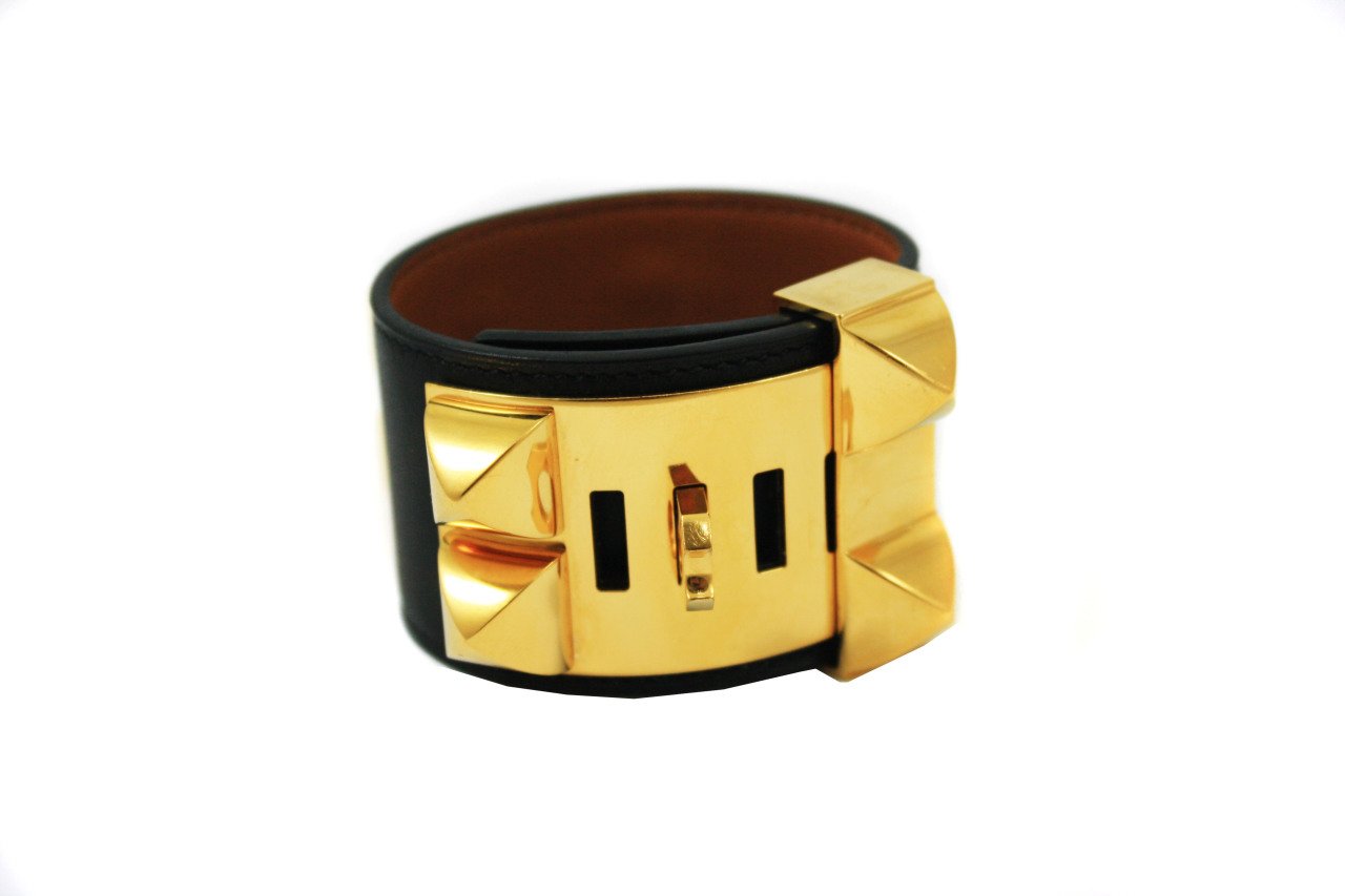 HERMES Black Swift Collier De Chien CDC Bracelet