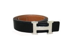 HERMES Unisex Reversible H Buckle Belt