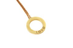 CARTIER 18k Rose Gold 3 Diamonds Love Necklace