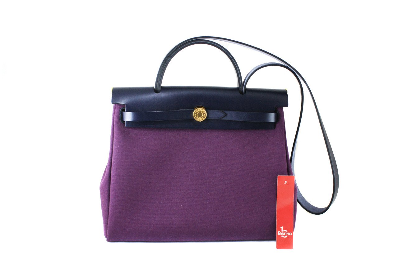 HERMES Herbag Zip 31 Cassis/Bleu Indigo