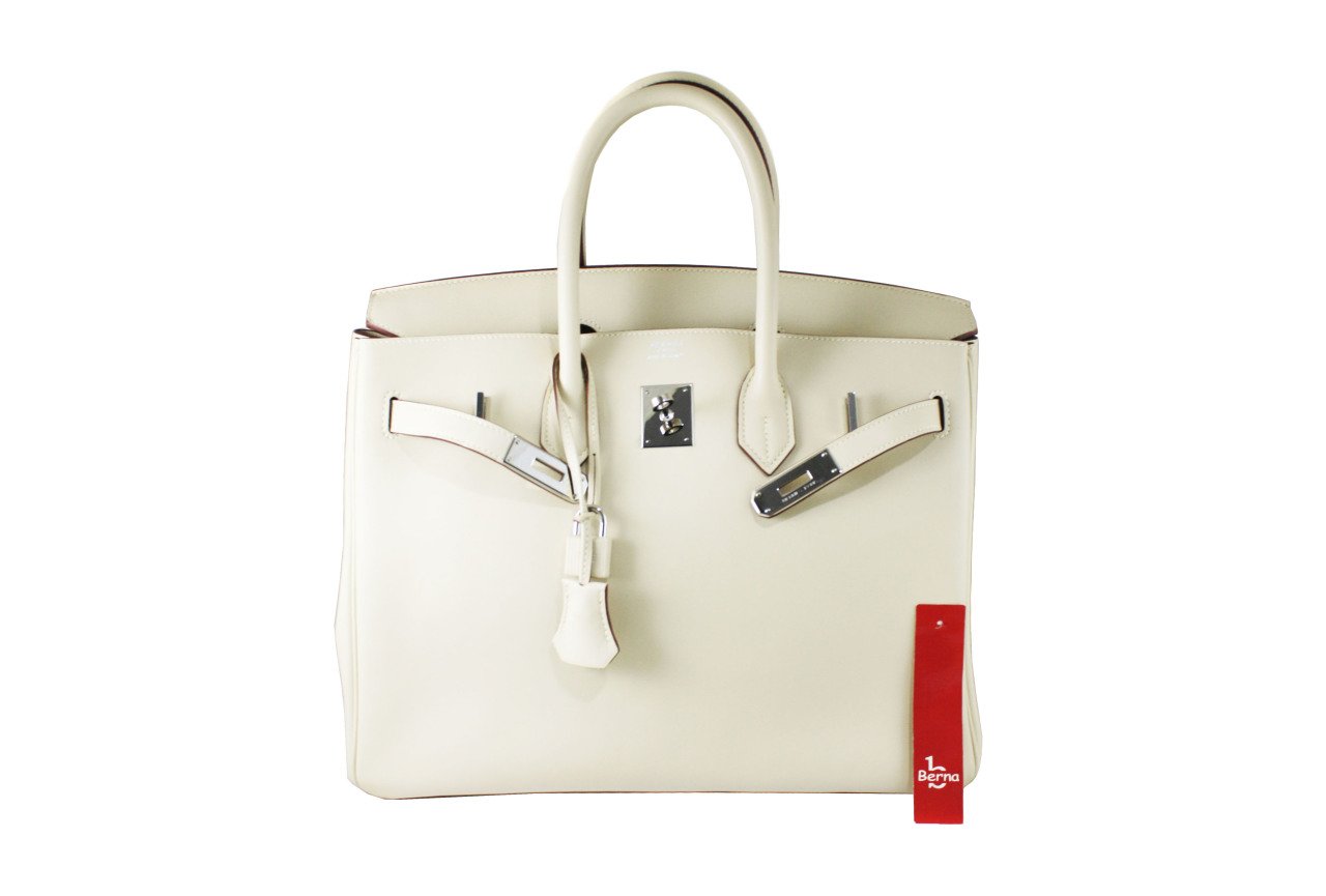 HERMES Swift Leather Birkin 35 Craie PHW