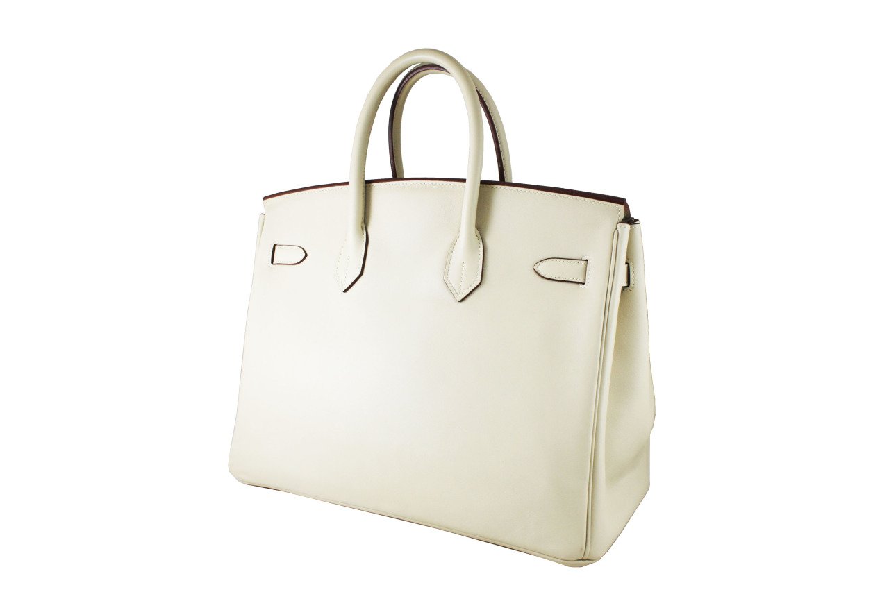 HERMES Swift Leather Birkin 35 Craie PHW
