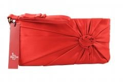 VALENTINO Red Satin Evening Bag