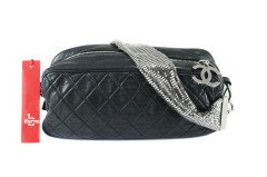 CHANEL Black Soft Lambskin Evening Bag