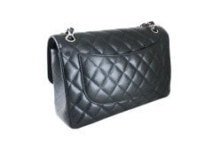 CHANEL Black Quilted Caviar Jumbo Double Flap Bag