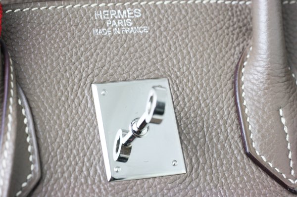 HERMES Togo Leather Birkin 35 Etoupe PHW