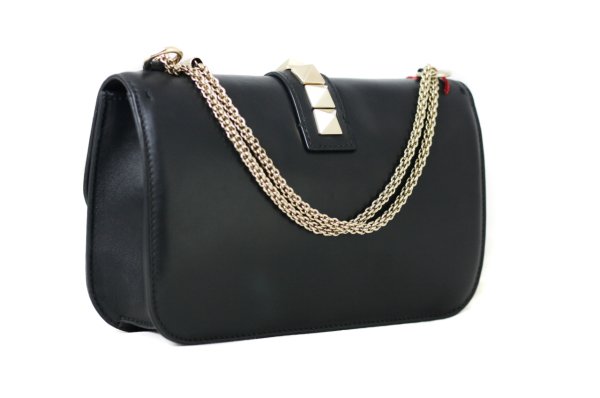 VALENTINO Rockstud Lock Medium Leather Shoulder Bag
