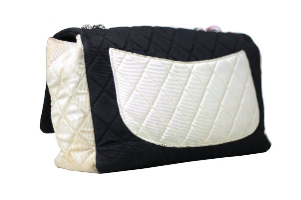 CHANEL Bicolor Quilted Fabric Reissue 227 Flap Bag