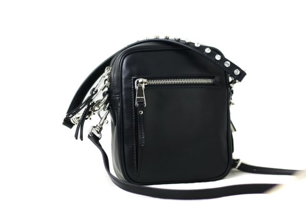 MIU MIU Black Crystal Bandoleer Bag