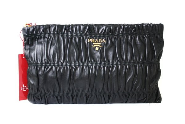 PRADA Nappa Dressy Gaufre Ruched