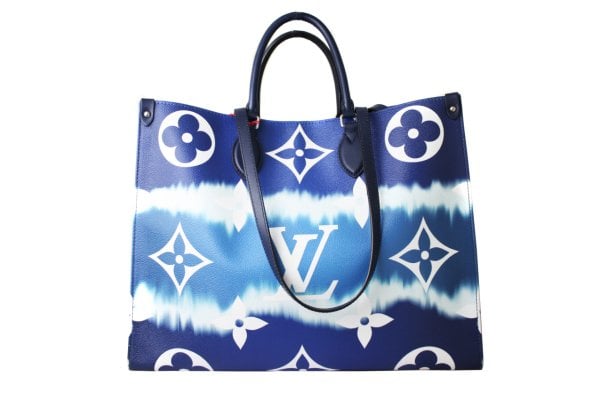 LOUIS VUITTON Blue Monogram Giant Canvas Onthego GM Bag