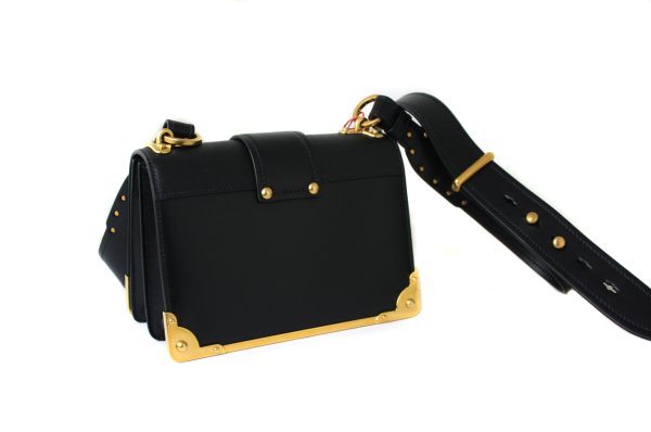 PRADA Black City Calf Saffiano Cahier Bag