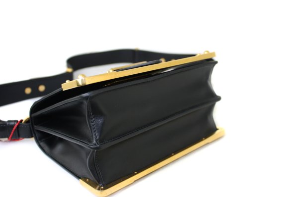 PRADA Black City Calf Saffiano Cahier Bag