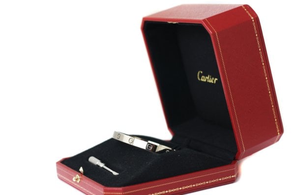 CARTIER 18k White Gold Love Bracelet Size 19