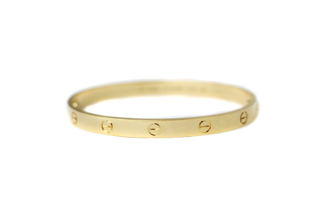 CARTIER 18k Yellow Gold Love Bracelet Size 19