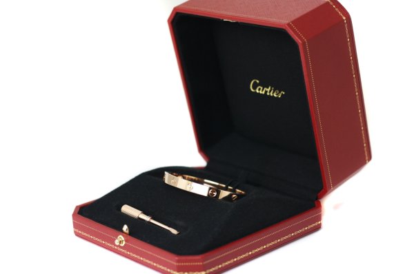 CARTIER 18k Rose Gold Love Bracelet Size 17