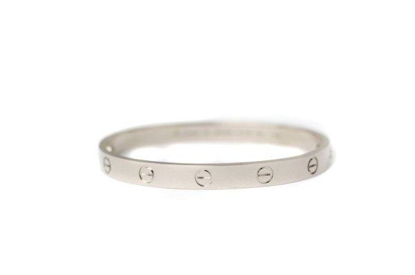 CARTIER 18k White Gold Love Bracelet Size 17