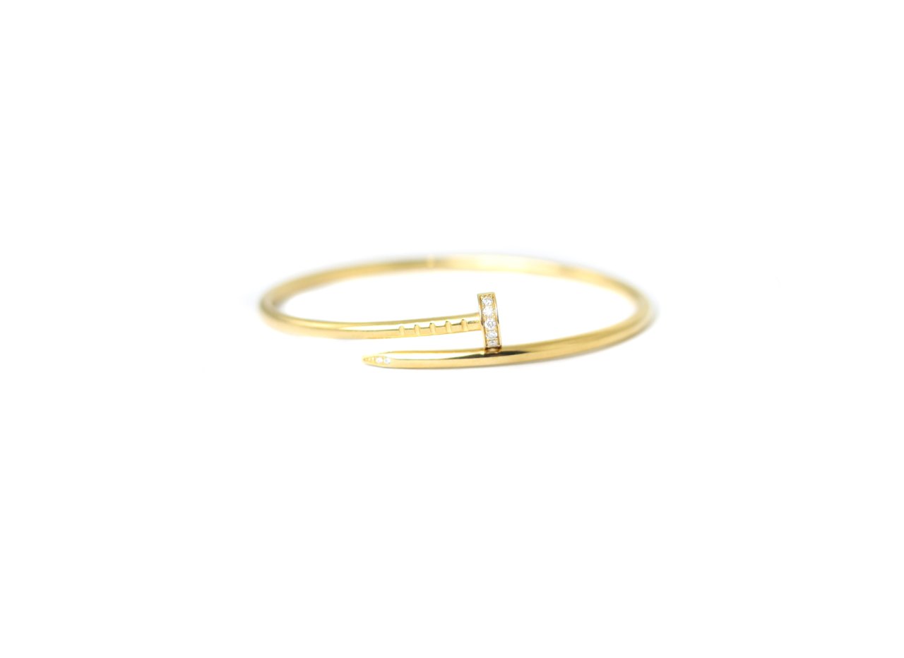 CARTIER 18k Yellow Gold Diamond Juste un Clou PM Bracelet