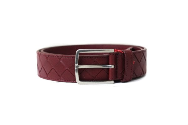 BOTTEGA VENETA Bordeaux Woven Unisex Belt