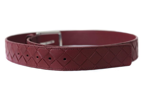 BOTTEGA VENETA Bordeaux Woven Unisex Belt