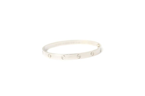 CARTIER 18k White Gold Love Bracelet Size 19