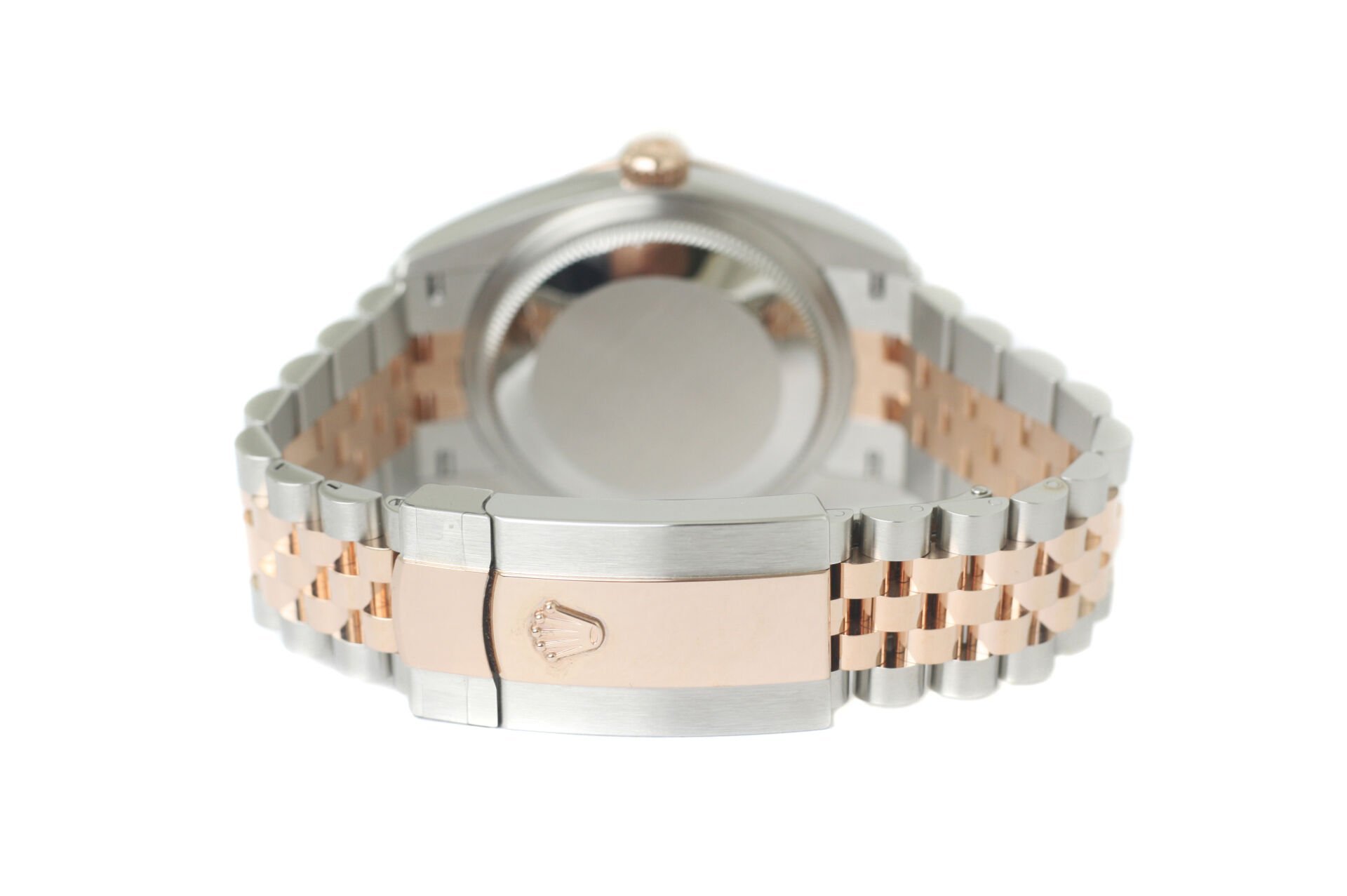 Rolex 18k Rose Gold Steel Datejust 36mm Dark Rhodium Dial ROLEX