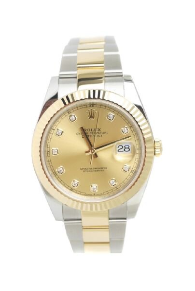 ROLEX 18k Yellow Gold/Steel Datejust 41mm Diamond Dial