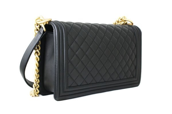 CHANEL Black Calfskin Large Boy Bag GHW